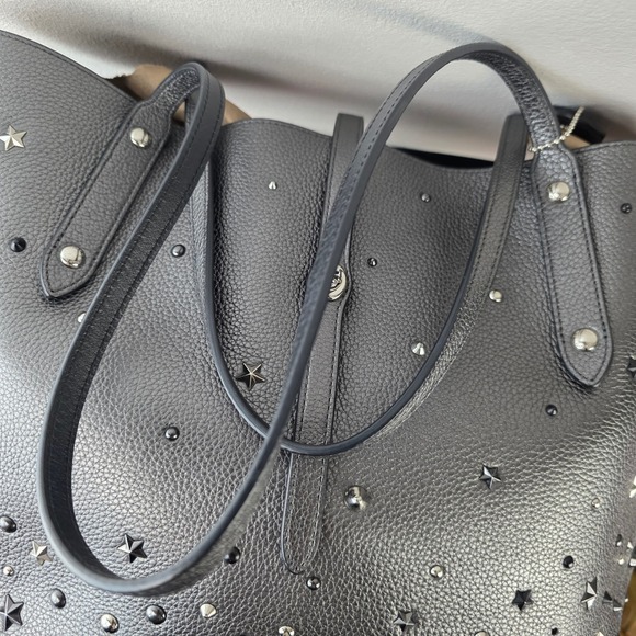 Coach Market Tote Star Rivet Leather Studded Shoulder Bag 59504 Graphite Gray - Picture 16 of 16